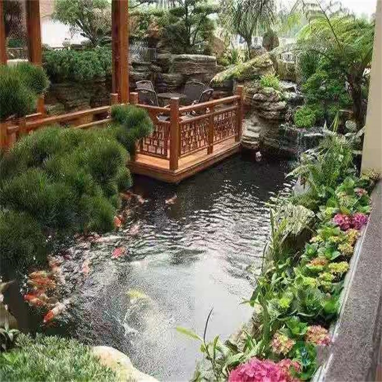 泗洪别墅庭院景观设计鱼池